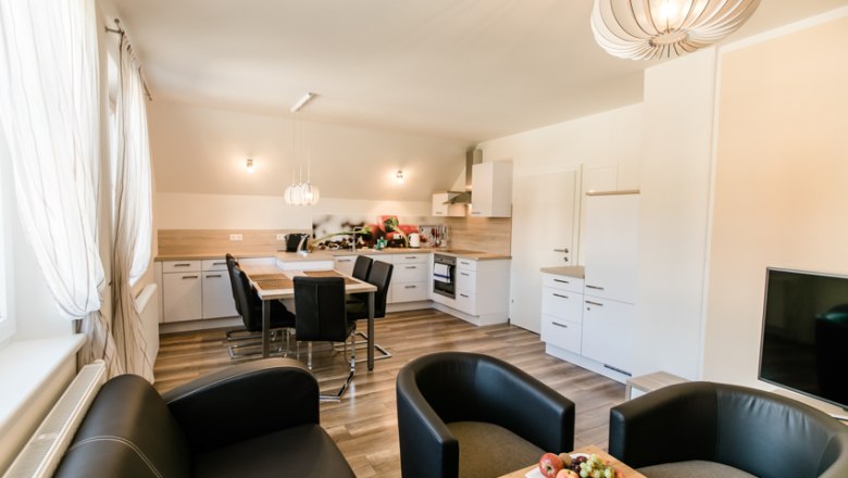 R&R Ferienwohnung Wohnbereich, © R&R Residenzen R&R Ferienwohnung Wohnbereich, © R&R Residenzen