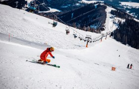 Skifahrer bei der Abfahrt auf der Gemeindealpe