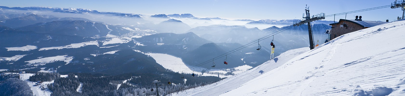 Winterpanorama der Gemeindealpe Mitterbach, © Bergbahnen Mitterbach/Leiminger