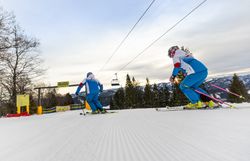 Skifahren auf der Gemeindealpe Mitterbach im Mariazellerland.